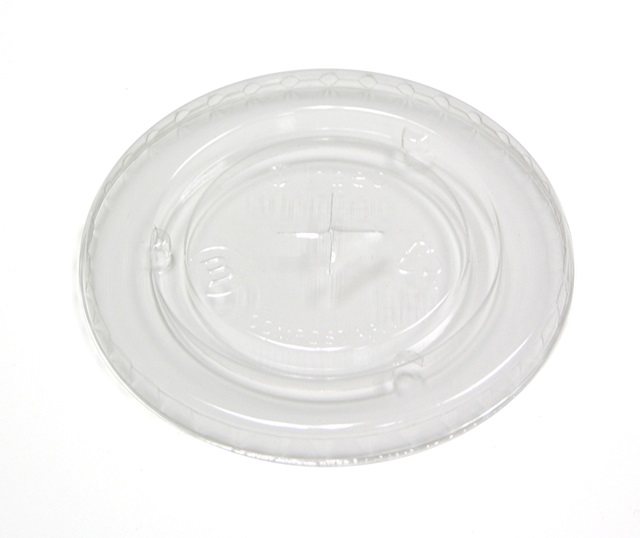 Lid Clear &quot;A&quot; Flat with Straw Slot 1200/Case 