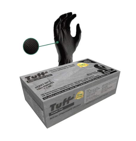 Tuff Black 7.5MIL Extra Large 
Nitrile Glove 100/bx