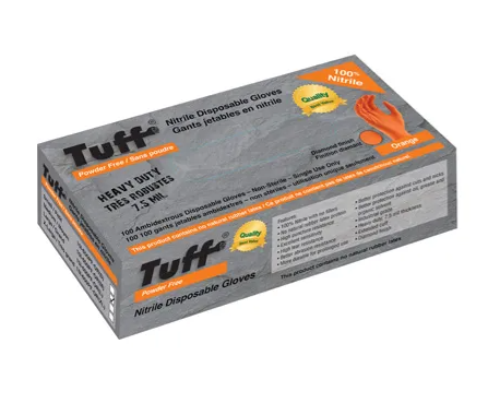 Tuff Orange 7.5MIL Medium 
Nitrile Glove 100/bx