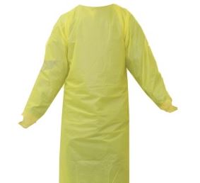 Ronco Gown Yellow One Size  Cast Polyethylene w/Thumb 