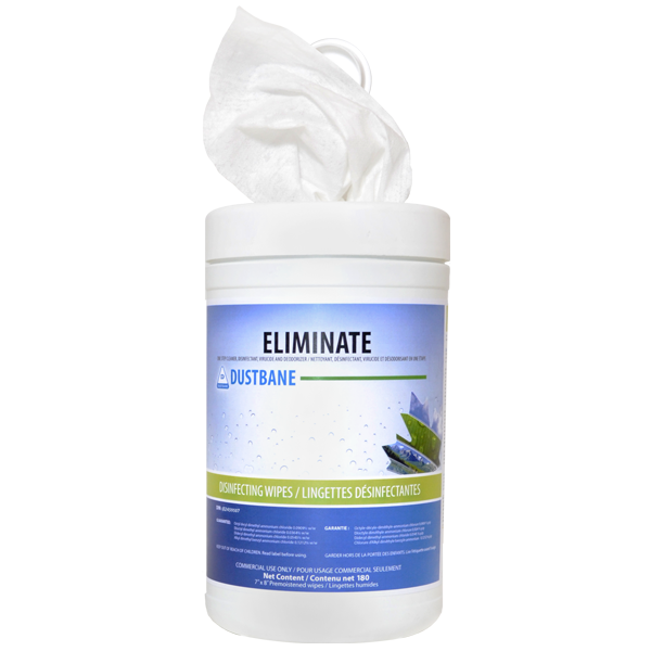 Eliminate Disinfectant Wipes  180/Tub Din # 02459507