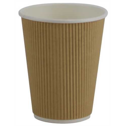Pronto 12oz Ripple Hot Cup  Brown 500/Case 