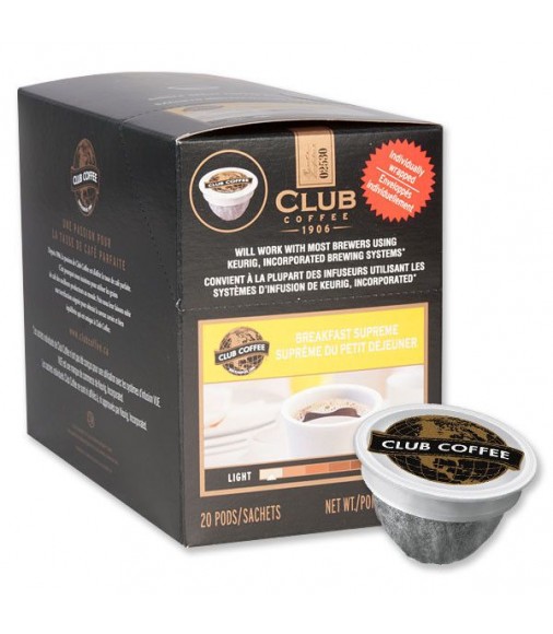Club Coffee One Cup Purpod 100% Breakfast Supreme 20/Box
