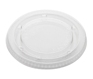 Lid Clear &quot;B&quot; Flat with Straw Slot 1020/Case