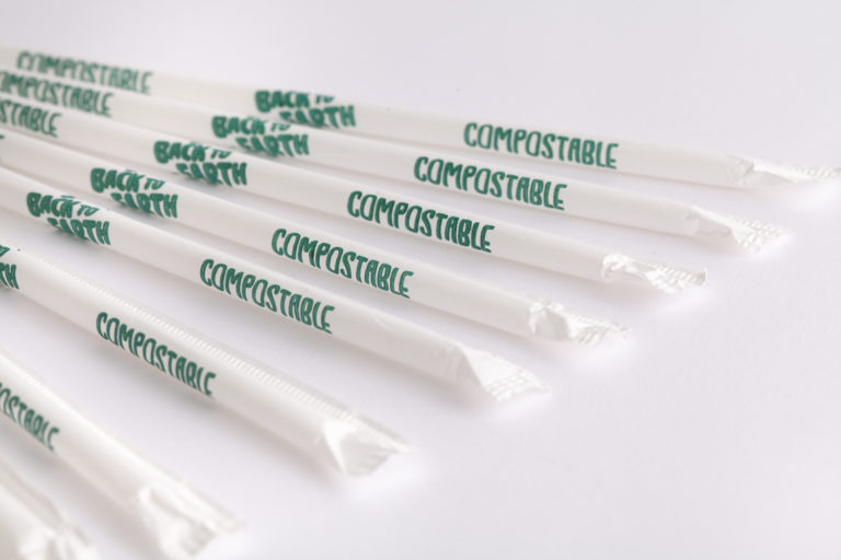 Straw 10&quot; Super Jumbo Clear  Compostable Wrapped 1800/cs