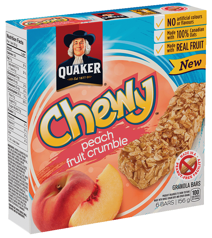 Quaker Chewy Peach Crumble  Bars 16bx 12/156gm