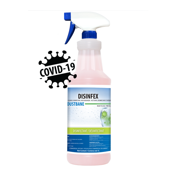 Disinfex 1L Ready to Use 
Cleaner, Disinfectant, and 
Deodorizer 12/cs
