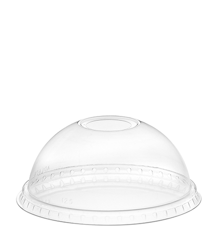 Amhil Dome Lid Clear with 1&quot;  Hole 1000/cs