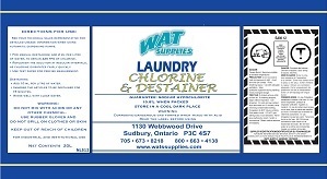 WAT Laundry 12% Chlorine Destainer 20L